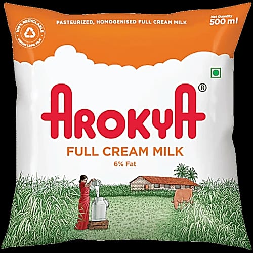 Arokya Full Cream Milk (1/2 Ltr) pack